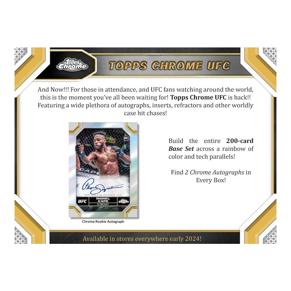2024 Topps Chrome UFC Hobby 12Box Case Steel City Collectibles