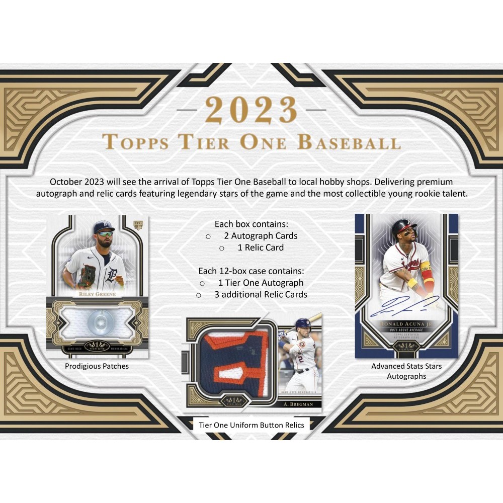 2023 Topps Tier One Baseball Hobby 12-Box Case | Steel City