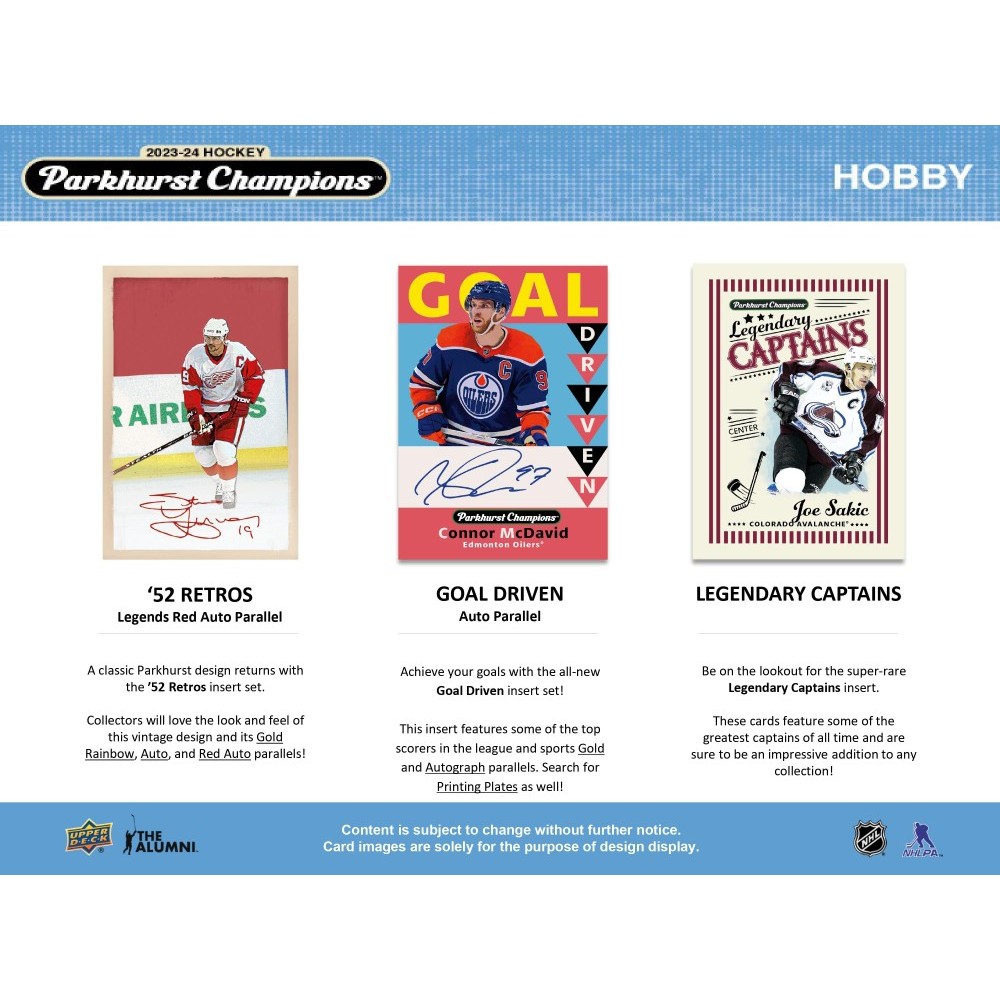 2023-24 Upper Deck Parkhurst Champions Hockey Hobby 12-Box Case | Steel  City Collectibles