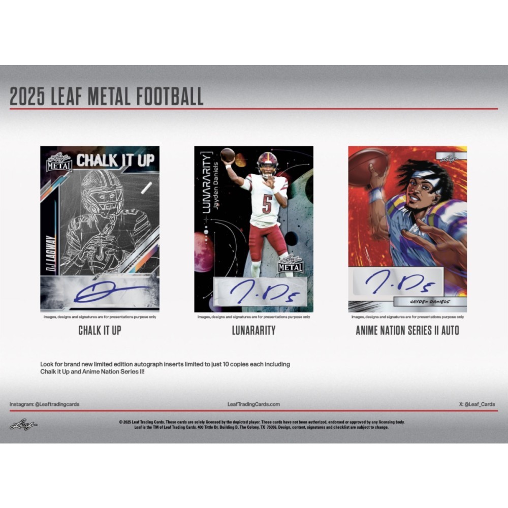 2025 Leaf Metal Football Jumbo Box | Steel City Collectibles
