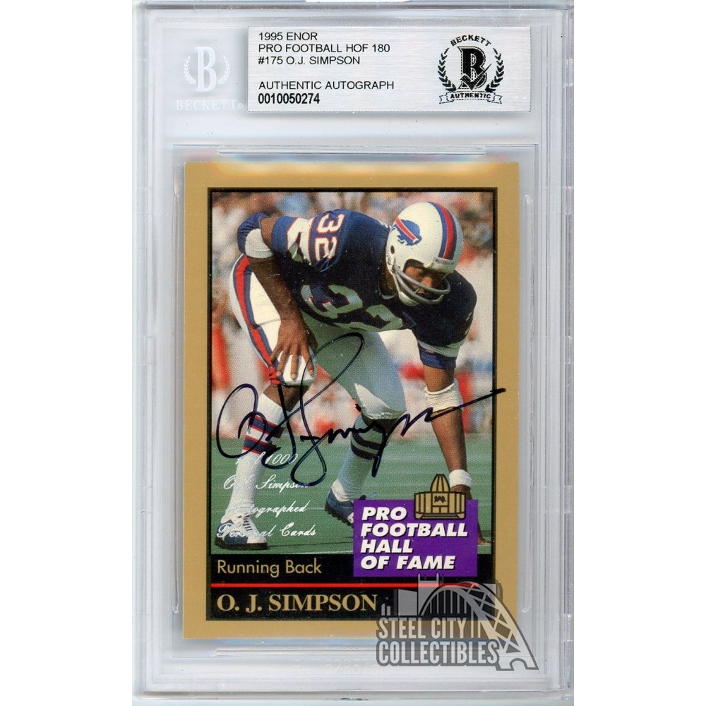 OJ Simpson 1995 Enor Pro Football Hall of Fame Autograph Card #175