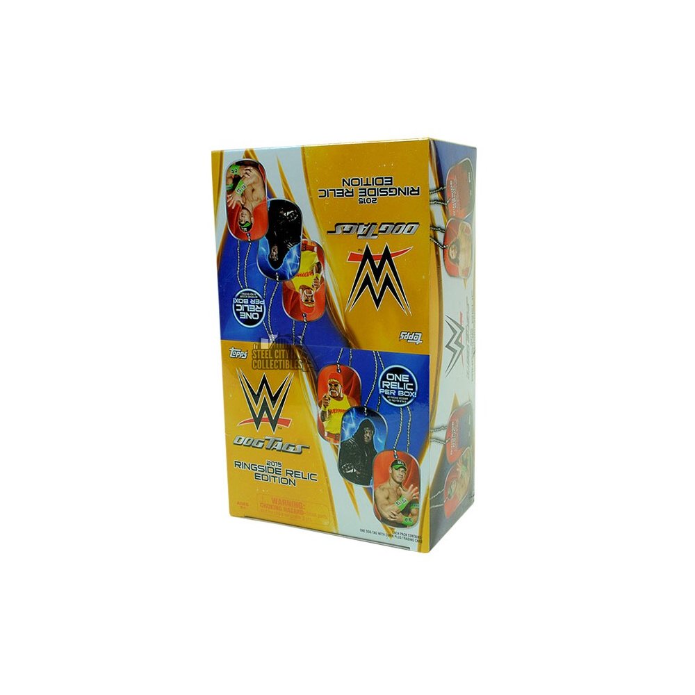2015 Topps Wwe Wrestling Dog Tags Ringside Relic Edition 24ct Box 8 Box Case Steel City Collectibles