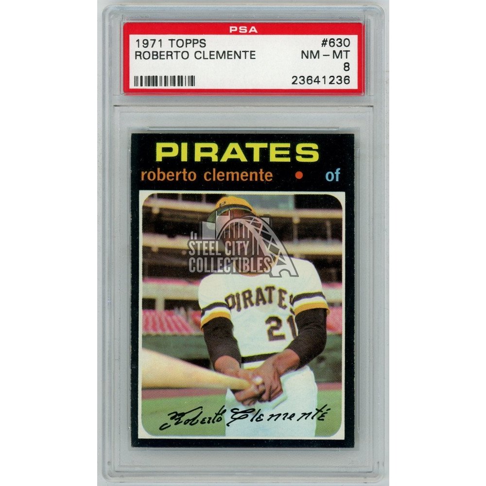 Roberto Clemente 1971 Topps Baseball Card #630 PSA Graded NM-MT 8