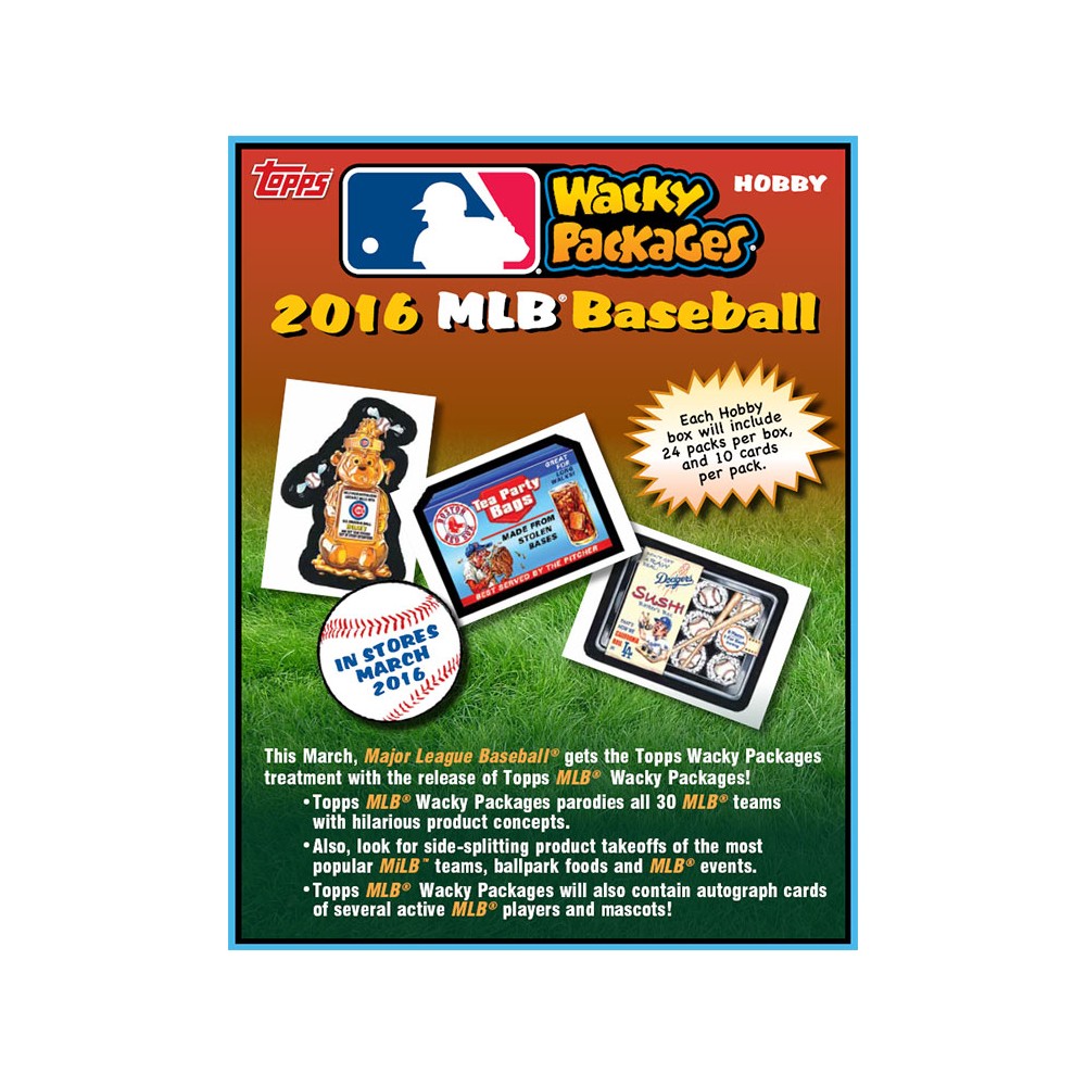 2016 Topps MLB Baseball Wacky Packages Hobby Box Steel City Collectibles