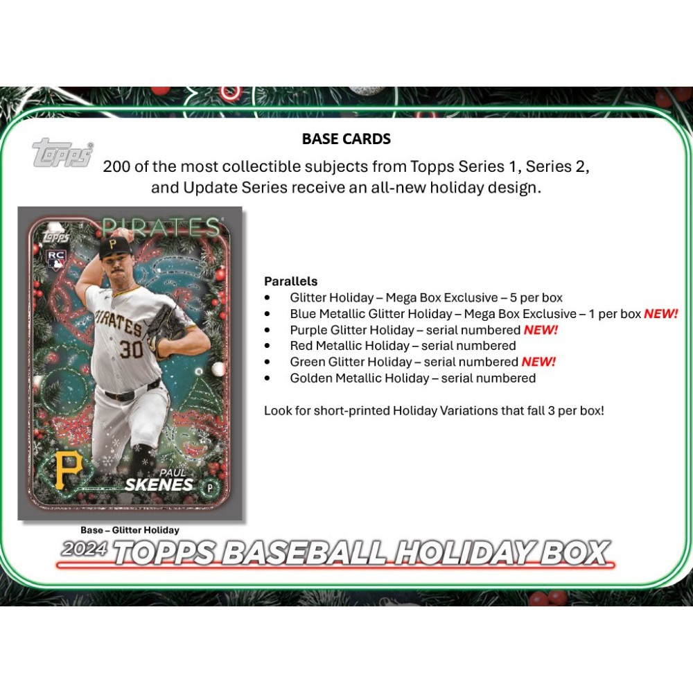 2024 Topps Holiday Baseball Mega Box 20-Box Case | Steel