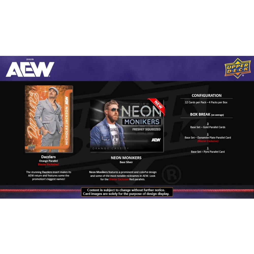 aew booster box AEW All Elite Wrestling 2025 Upper Deck Blaster Box