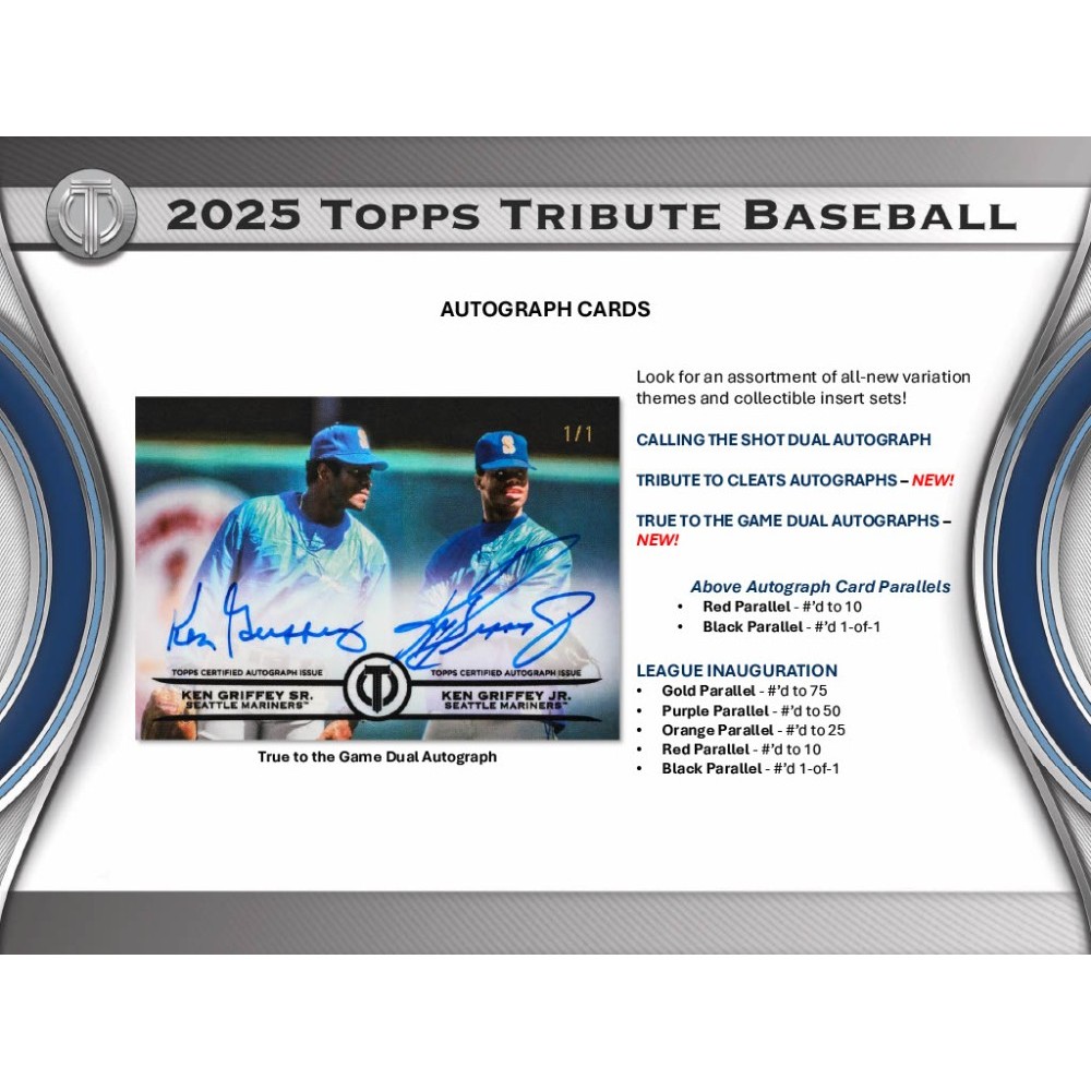 2025 Topps Tribute Baseball Hobby Box | Steel City Collectibles