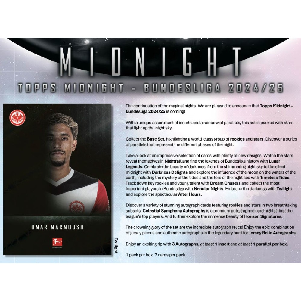 2024-25 Topps Bundesliga Midnight Soccer Hobby Box | Steel City