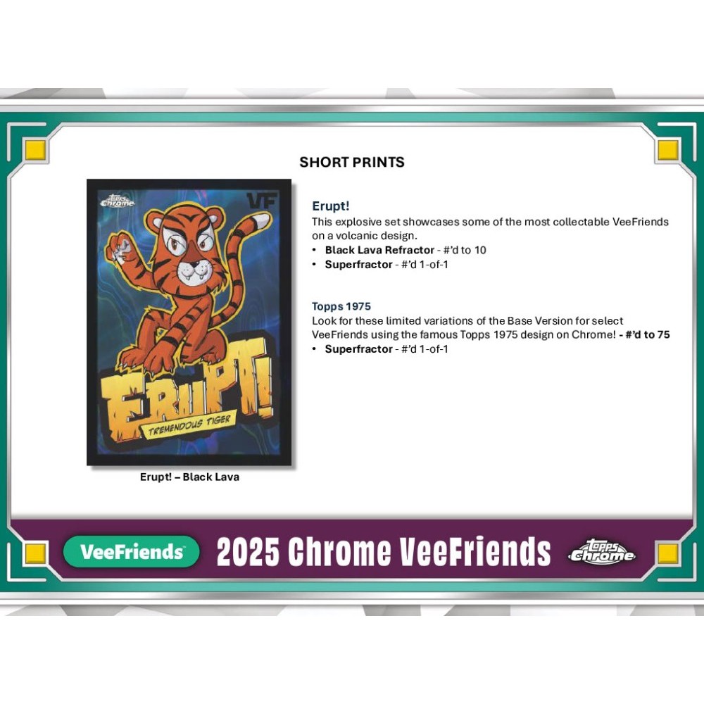 その他 Veefriends PSA Limted/55 2025 Topps Chrome VeeFriends Value Box (8 Packs) | GameStop