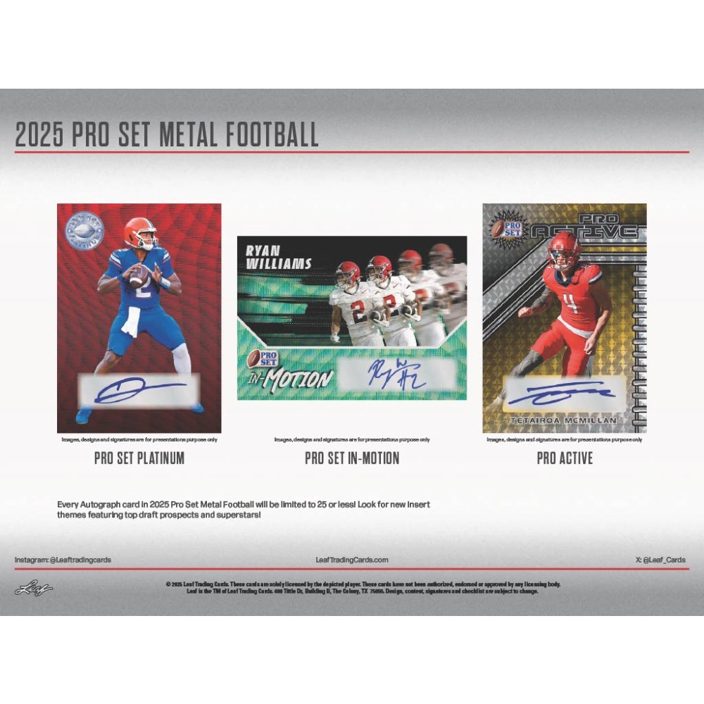 2025 Pro Set Metal Football Super Box | Steel City Collectibles