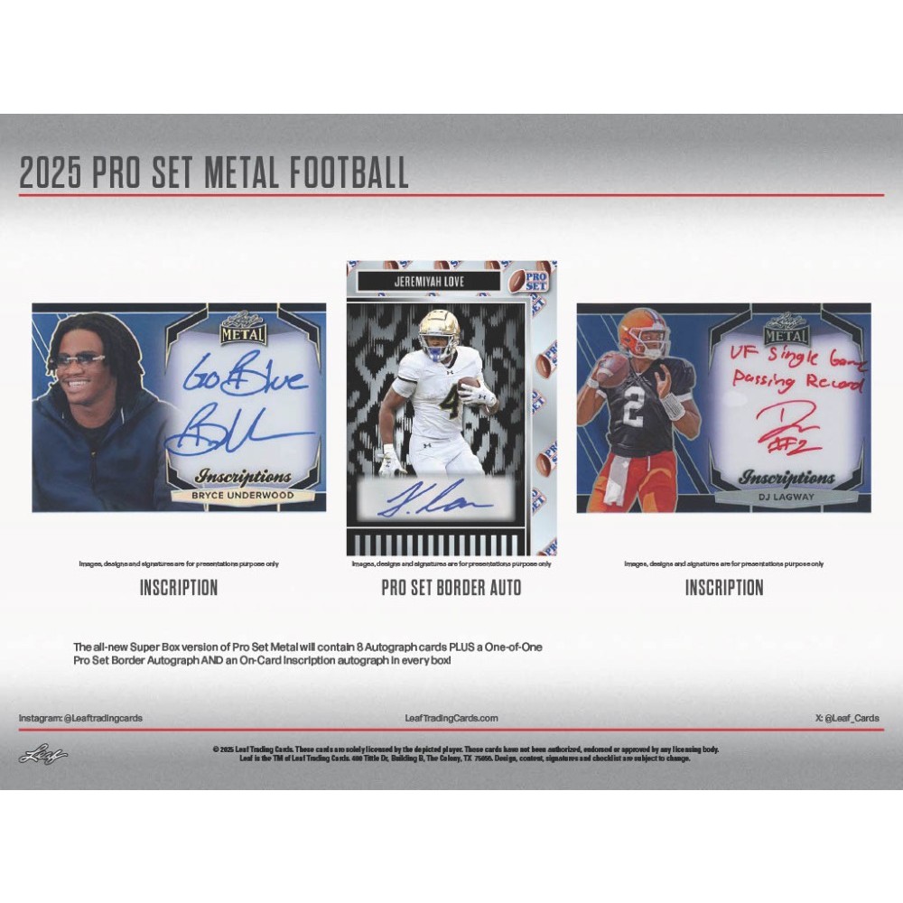 2025 Pro Set Metal Football Super Box | Steel City Collectibles