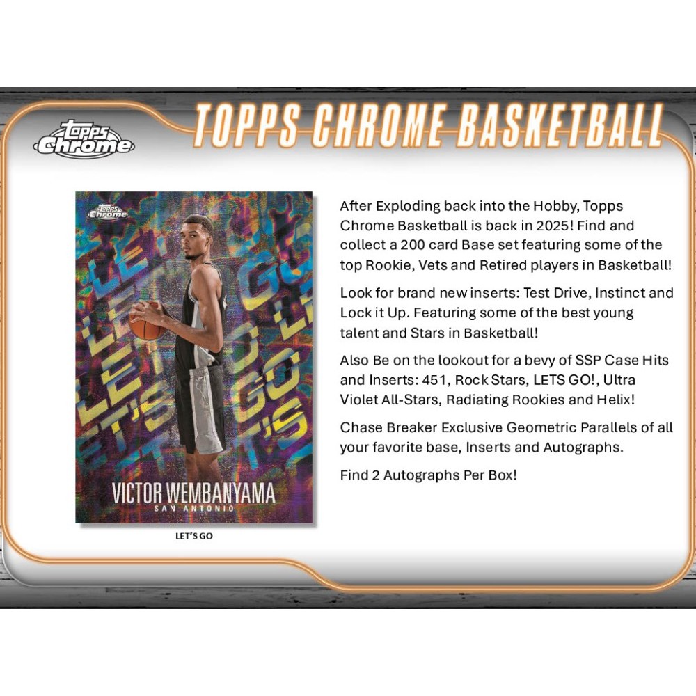 2024-25 Topps Chrome Basketball Breaker's Delight 10-Box