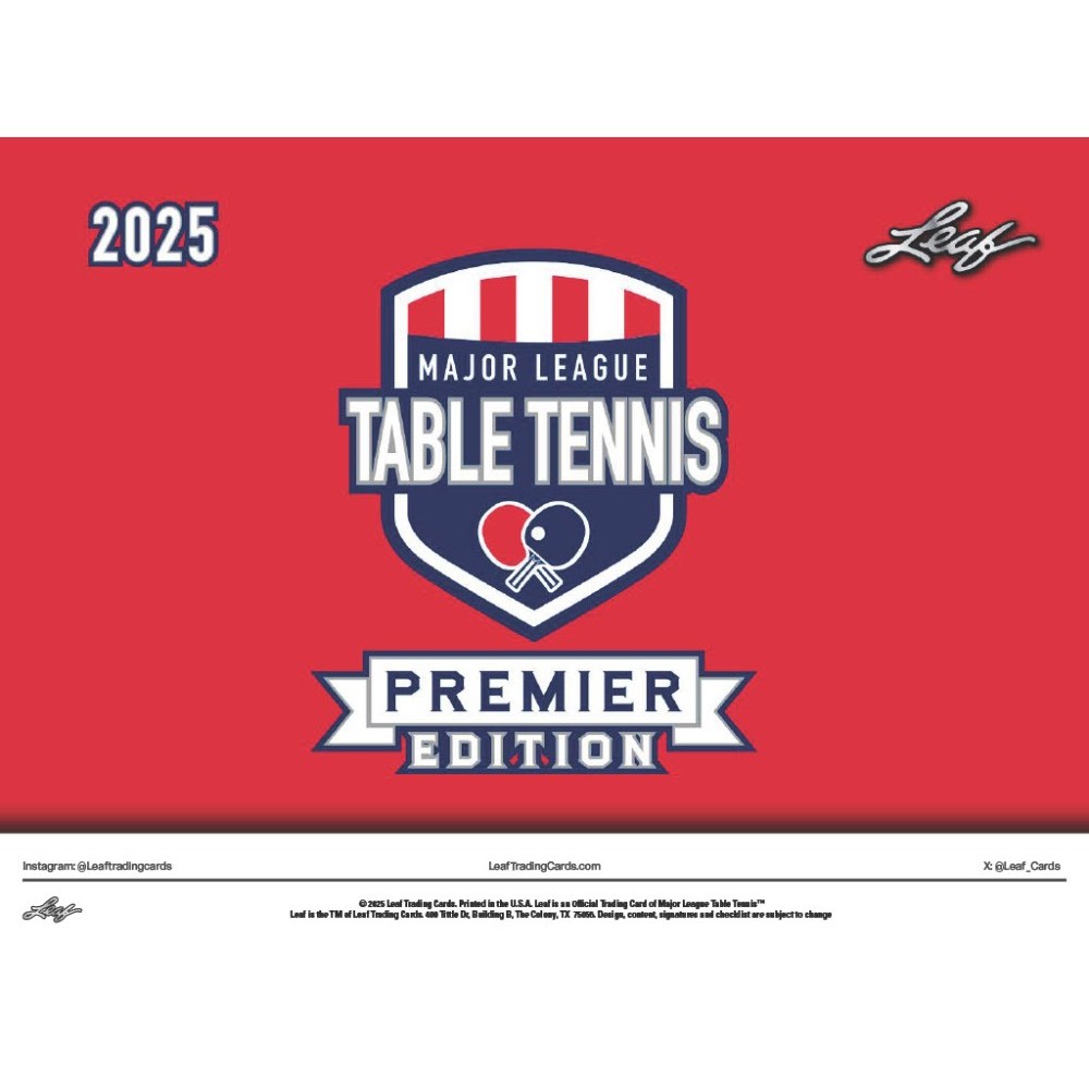 2025 Leaf Major League Table Tennis MLTT Premier Edition Box
