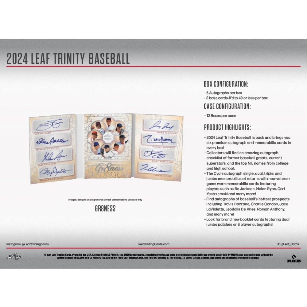 2024 Leaf Trinity Football Hobby Box - CARDIACS Sports & Memorabilia