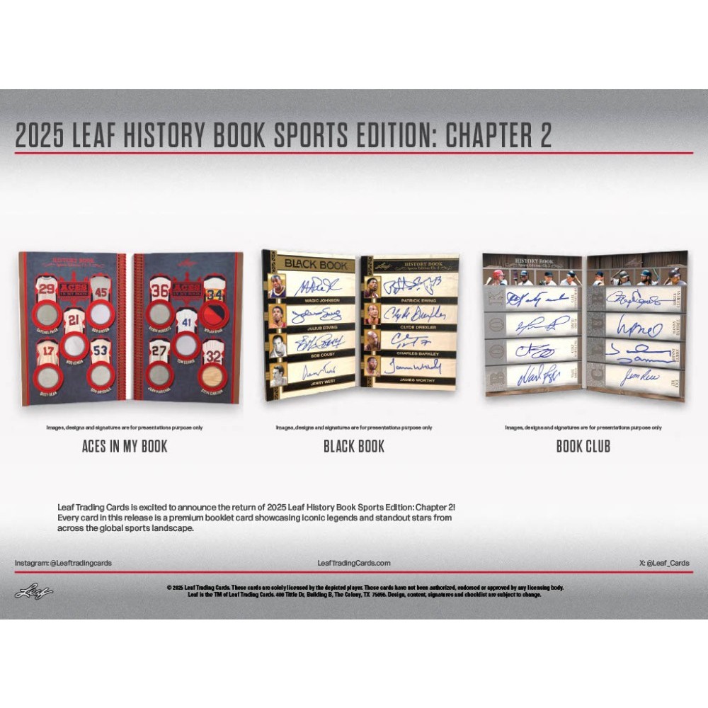 2025 Leaf History Book Sports Edition Chapter 2 Hobby Box | Steel