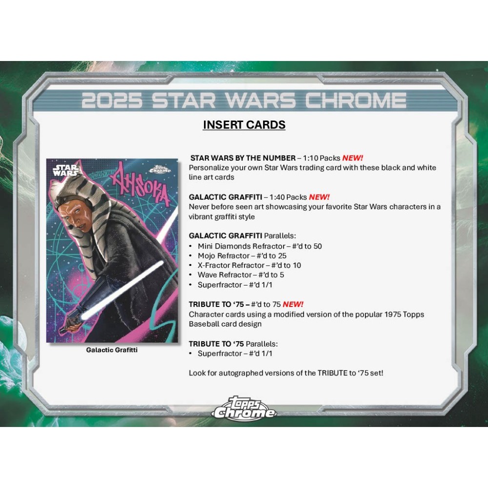 【25枚コンプリート】Star Wars 50周年記念カード topps 2025 Topps Star Wars Meiyo Japan Celebration Chrome Sticker
