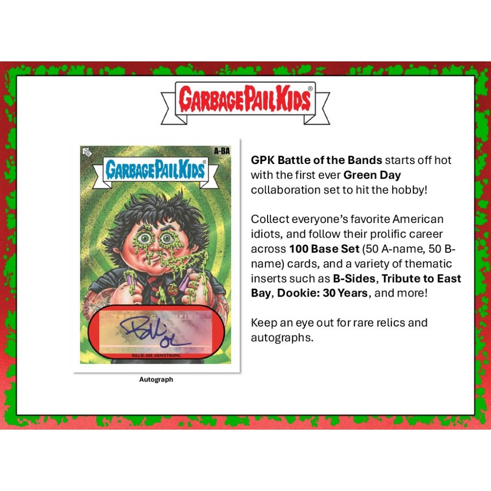 2024 Topps Garbage Pail Kids Battle of the Bands: Green Day Hobby 20-Box  Case | Steel City Collectibles