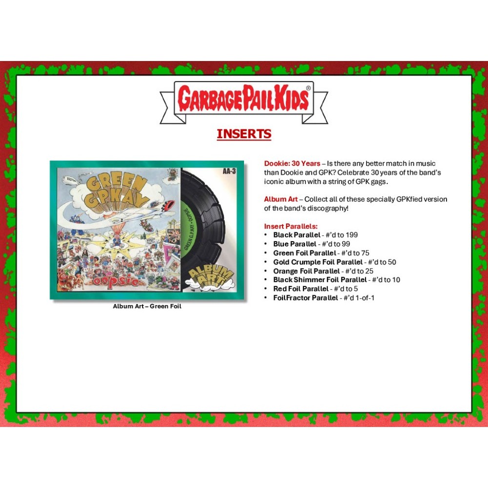 2024 Topps Garbage Pail Kids Battle of the Bands: Green Day Hobby