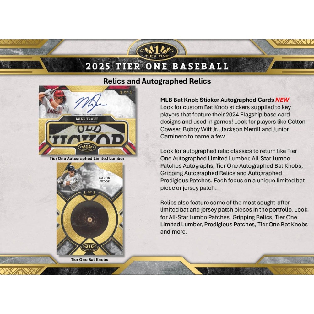 2025 Topps Tier One Baseball Hobby 12-Box Case | Steel City