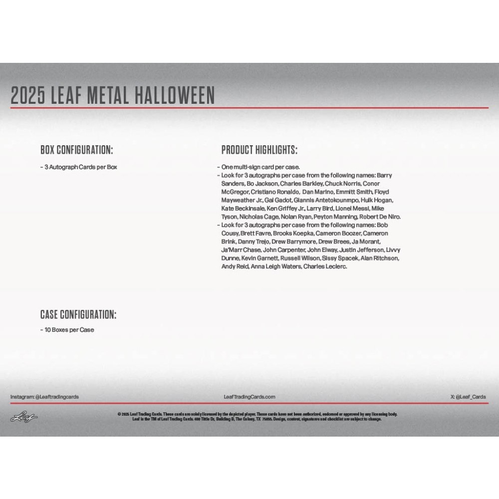 leaf l halloween アンドリューガーフィールド　サイン 2025 Leaf Metal Halloween FAIZON BRANDON Authentic Auto Autograph