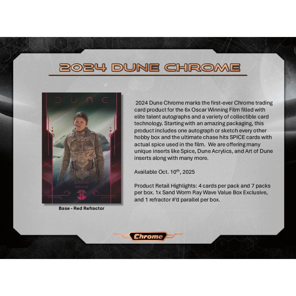 2024 Topps Dune Chrome Blaster Box | Steel City Collectibles