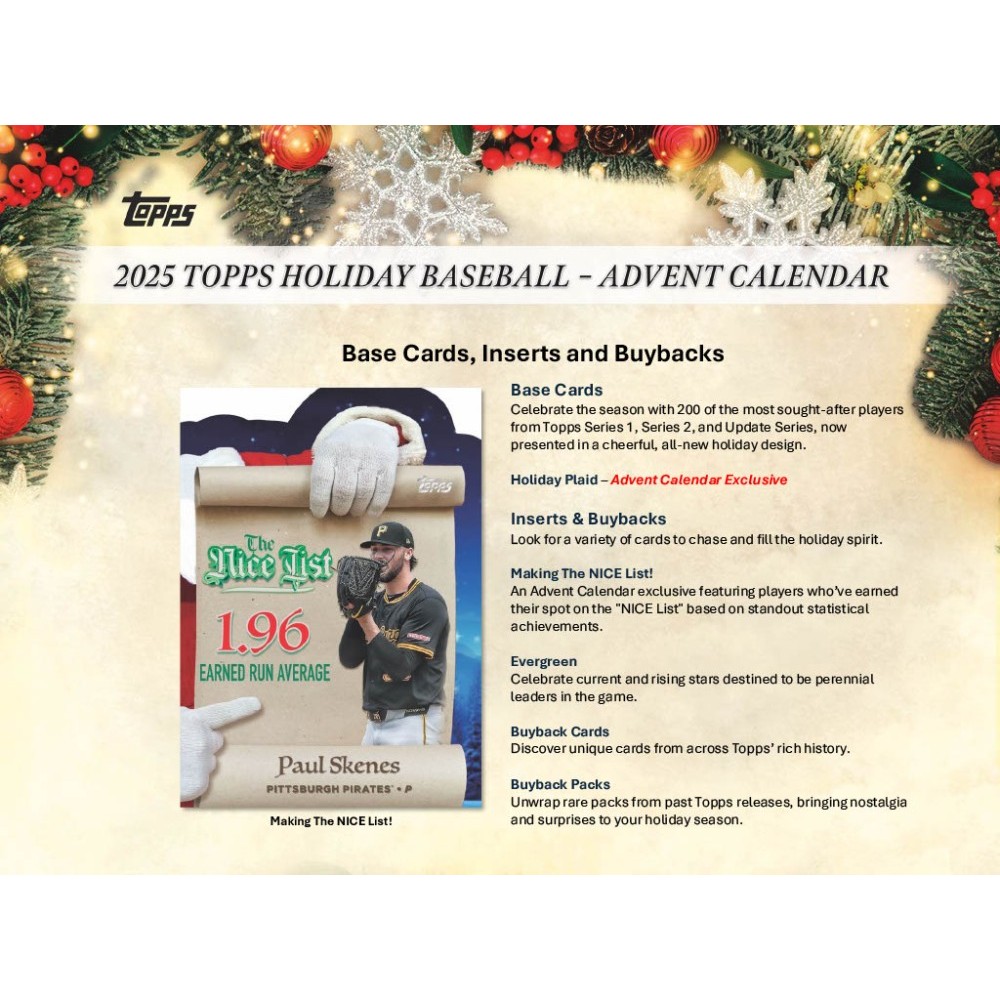 2025 Topps Holiday Baseball Advent Calendar Box | Steel City
