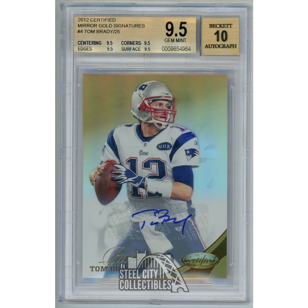 Tom Brady 2012 Panini Certified Mirror Gold Signatures Auto 5/25 BGS 9.