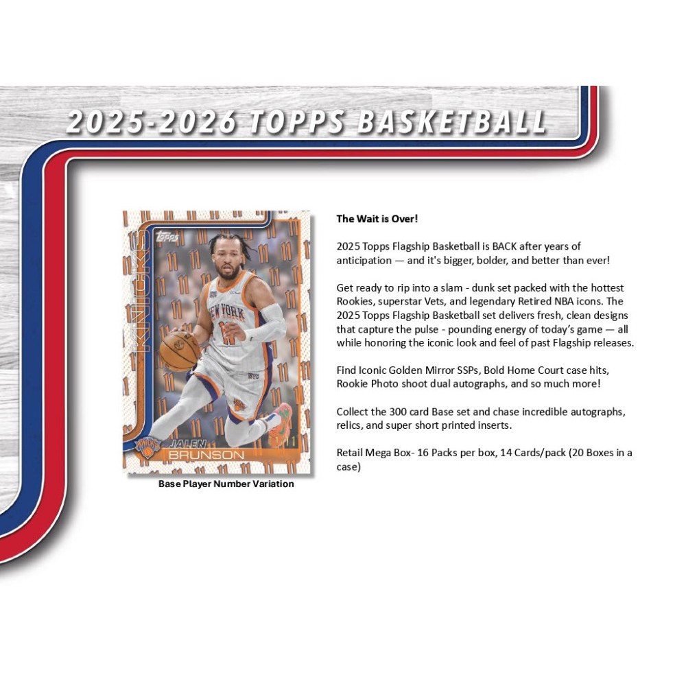 2025-26 Topps Basketball Hobby Jumbo Box NBA Flagship»