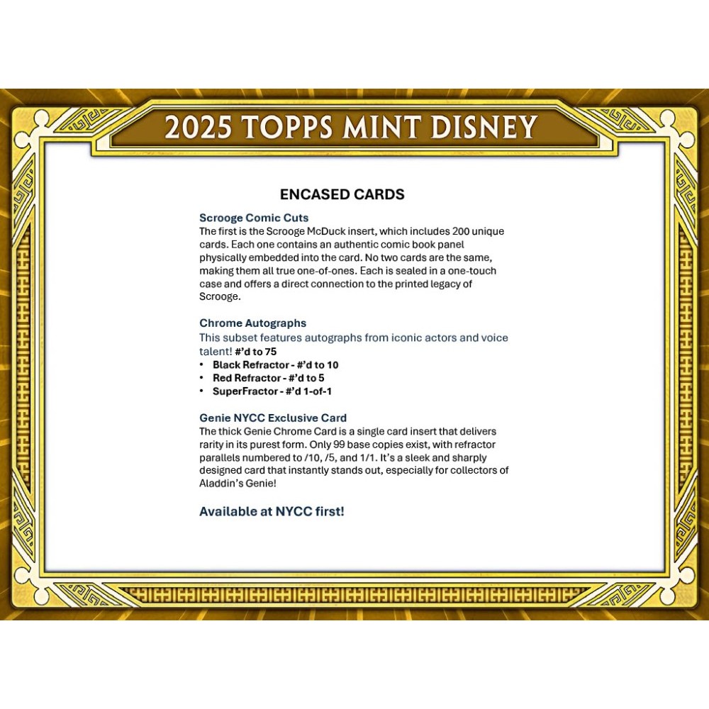 2025 Topps Disney Mint Hobby Box | Steel City Collectibles