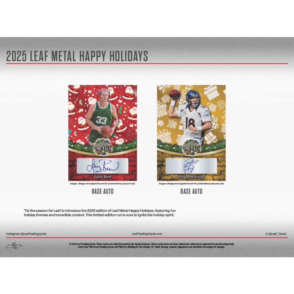 2025 Leaf Holiday Pack 未開封 2025 Leaf Holiday Pack (1 Auto Per