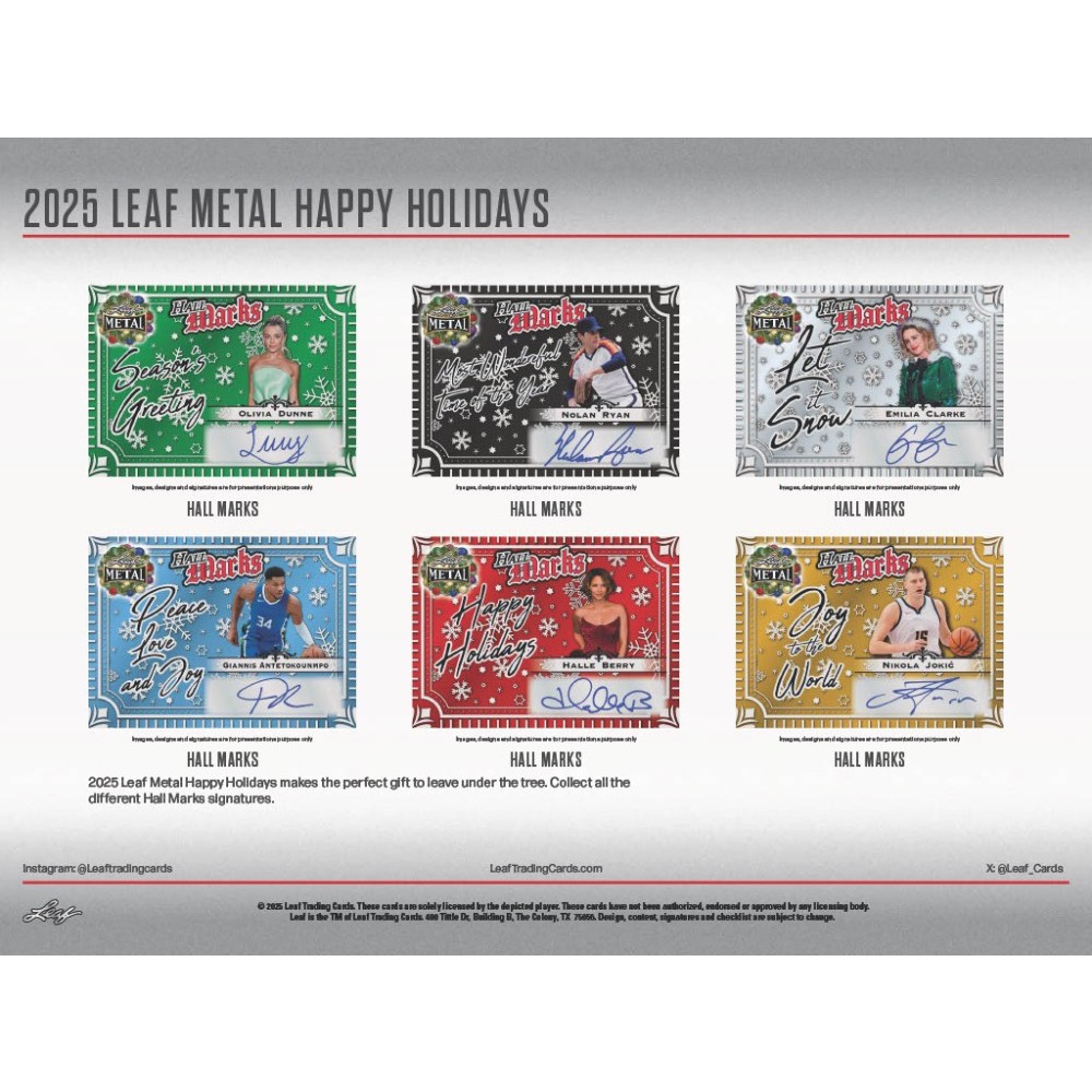 2025 Leaf Metal Happy Holidays Hobby Box | Steel City Collectibles