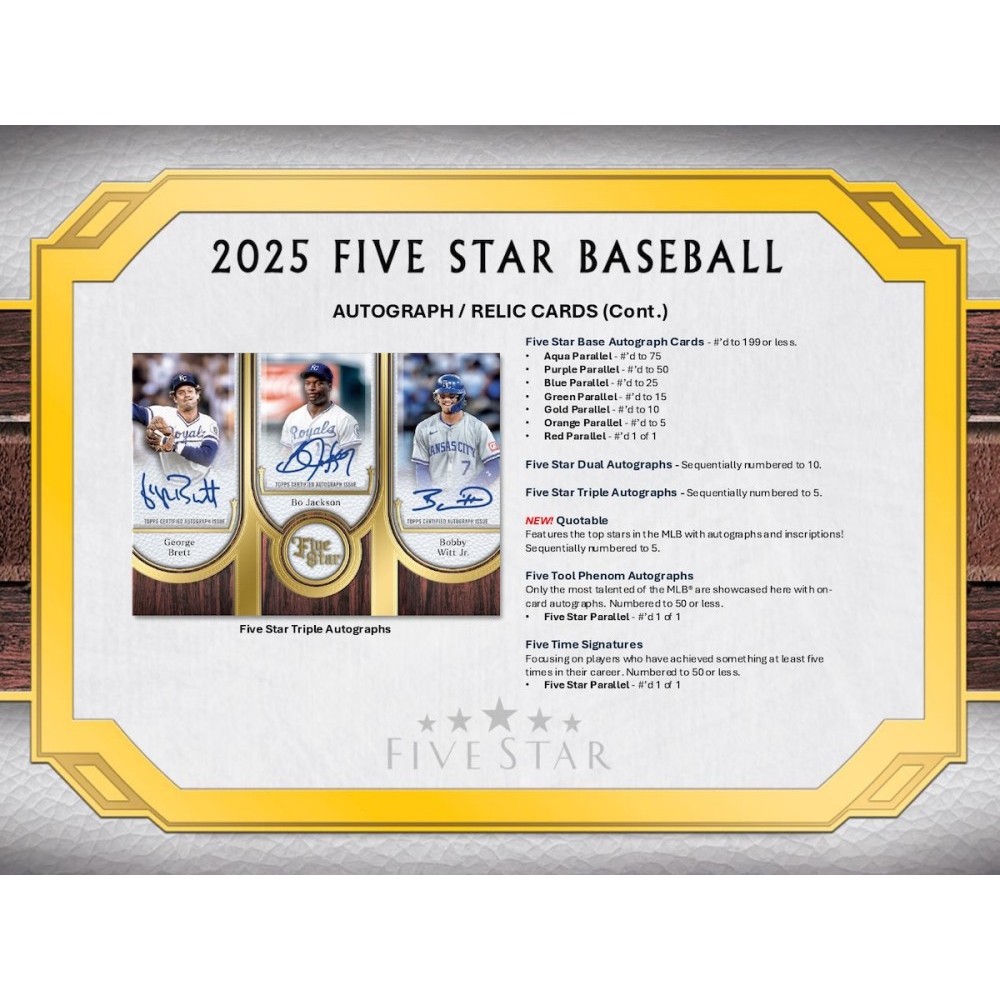 2025 Topps Five Star Baseball Hobby Box | Steel City Collectibles