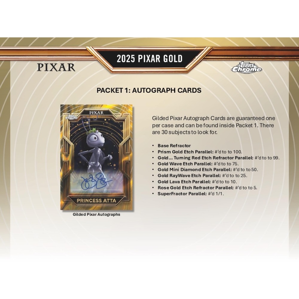 2025 Topps Pixar Gold Hobby 6-Box Case | Steel City Collectibles
