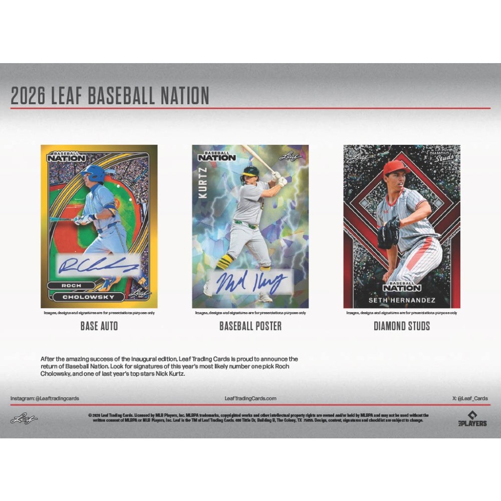 2026 Leaf Baseball Nation Hobby Jumbo Box | Steel City Collectibles