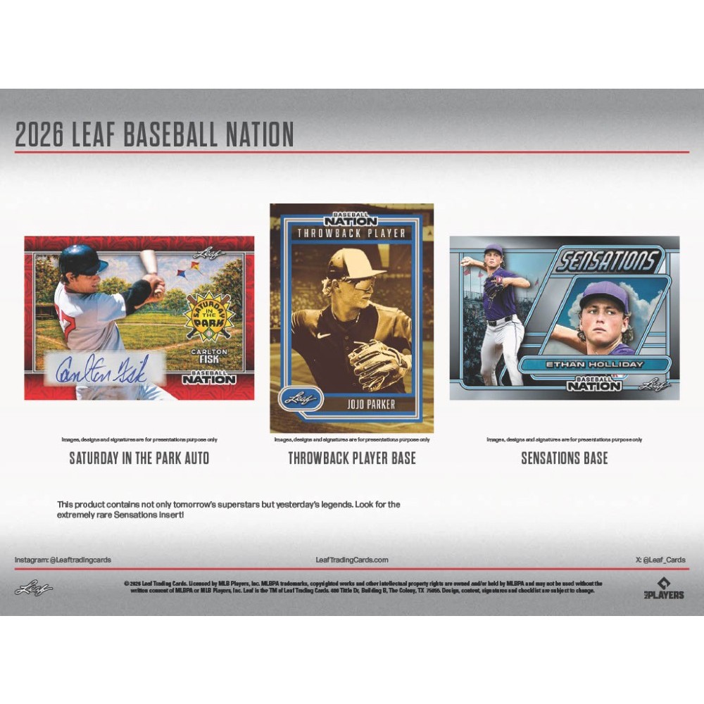 2026 Leaf Baseball Nation Hobby Jumbo Box | Steel City Collectibles