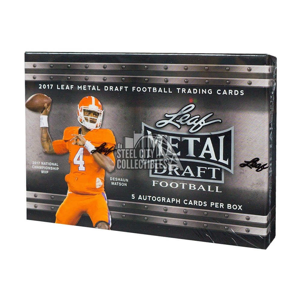 2017 Leaf Metal Draft Football Hobby Box Steel City Collectibles