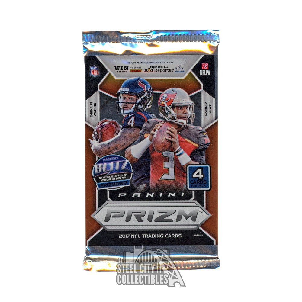 One Unopened Pack of 2017 Panini Prizm Retail Football Cards 4