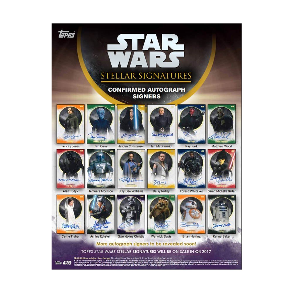 2017 Topps Star Wars Stellar Signatures Hobby Case | Steel