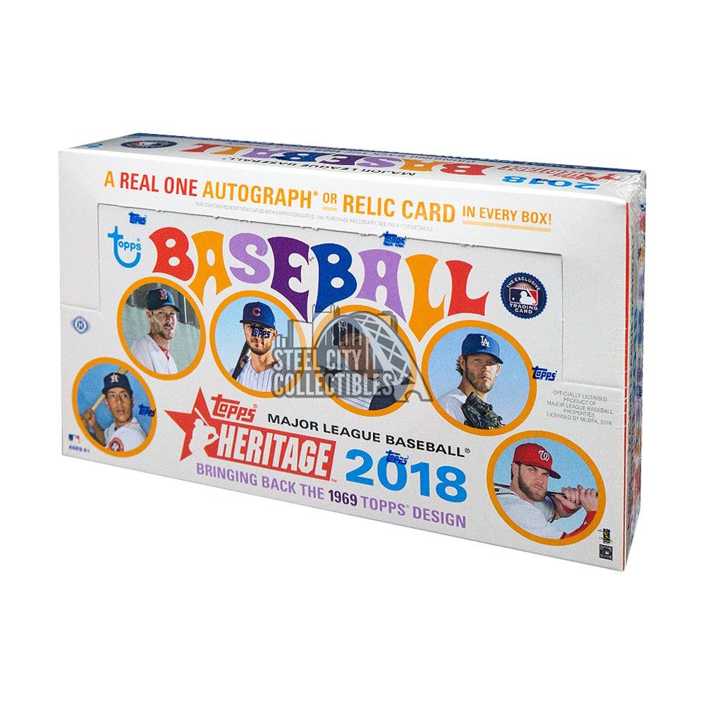 2018 Topps Heritage Baseball Hobby Box Steel City Collectibles