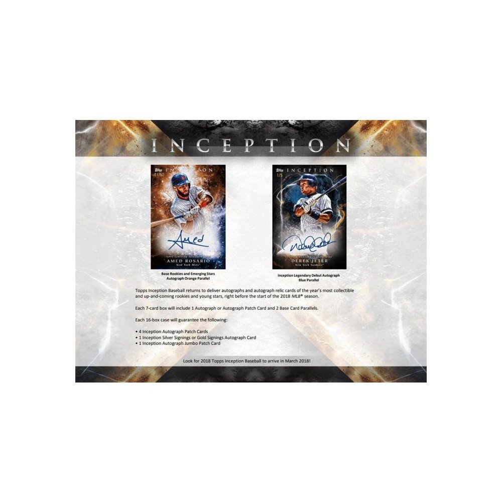 2018 Topps Inception Baseball Hobby 16-Box Case Fixed Price Team Group ...