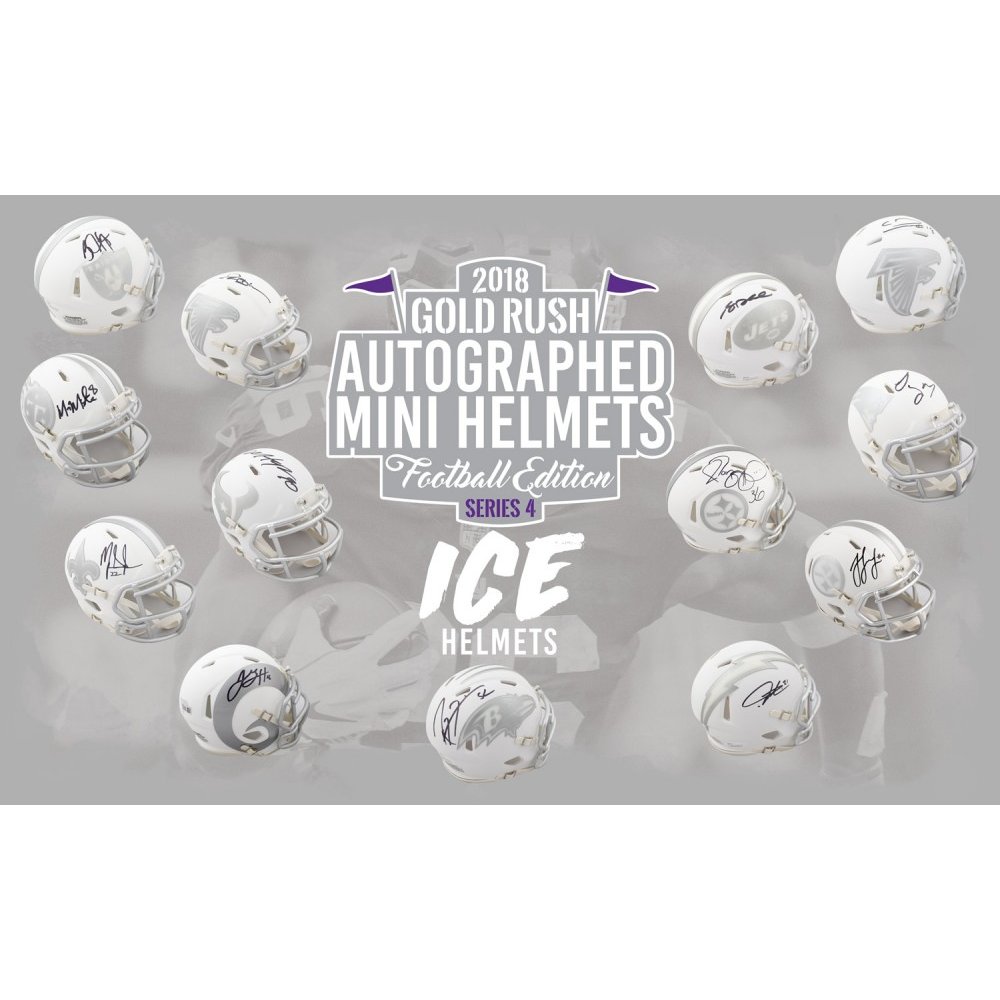 2018 Gold Rush Autographed Mini Helmet Football Edition Series 4 12-Box Case