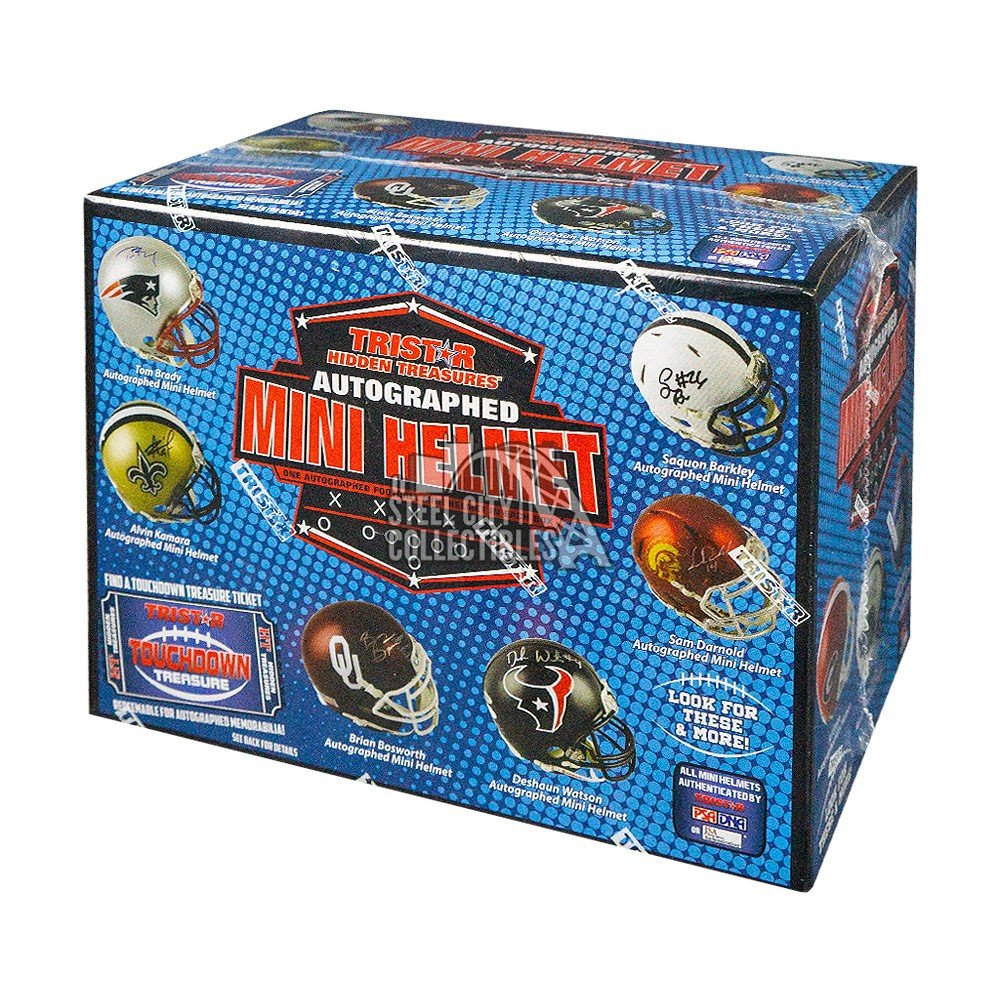 2018 Tristar Hidden Treasures Autographed Football Mini Helmet Box