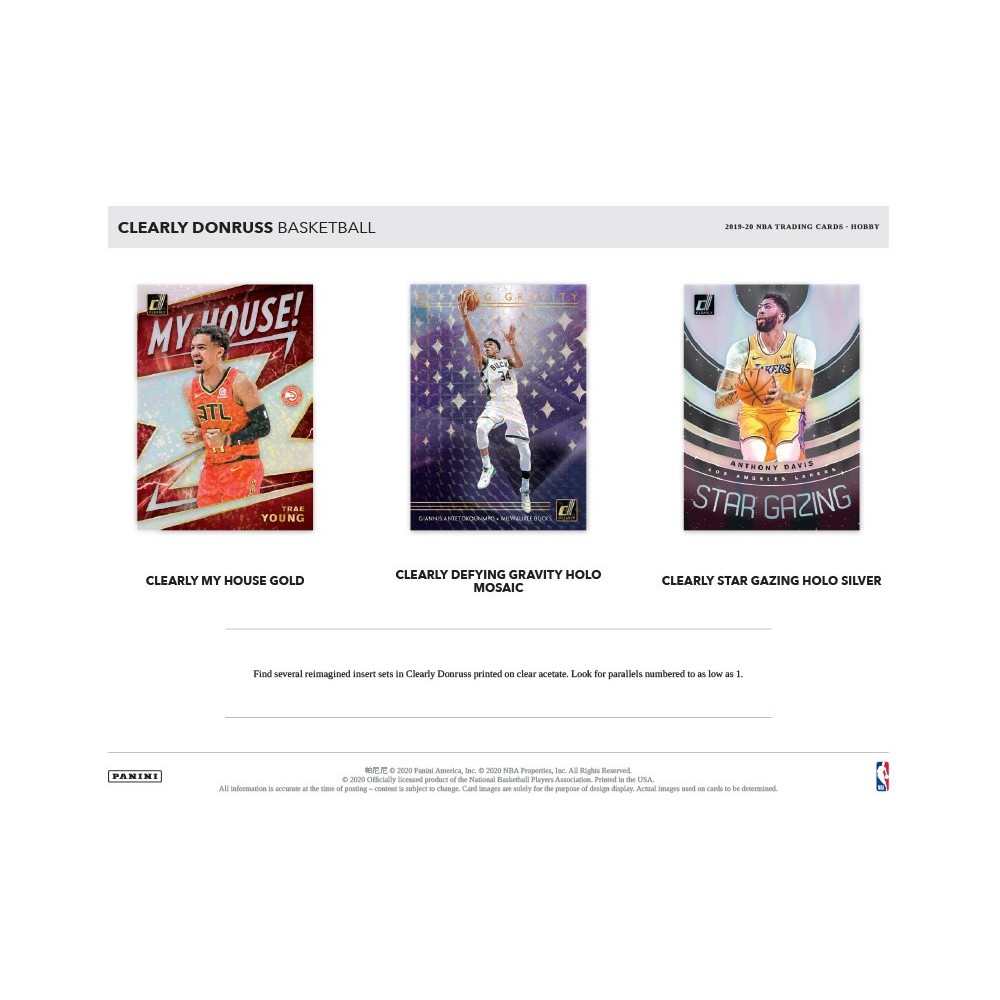 2019-20 Panini Clearly Donruss Basketball Hobby 12 Box Case