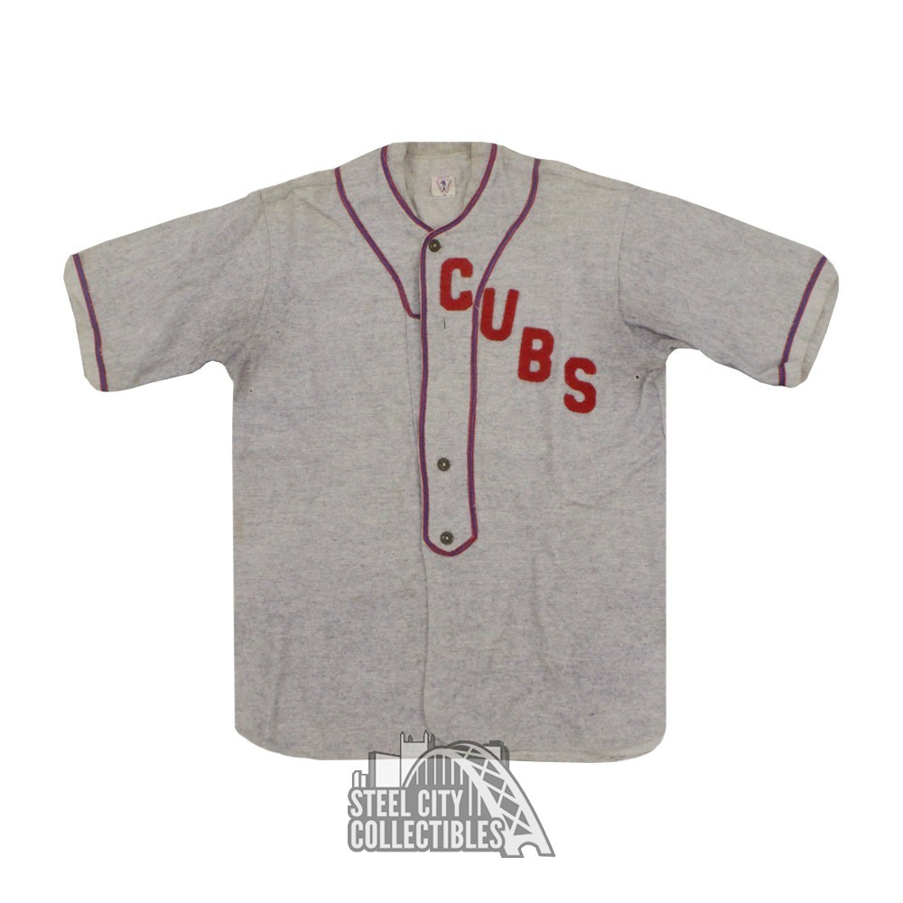 Cubs 1920 Vintage Game Worn Flannel Baseball Uniform - Mears (Heavy Use)