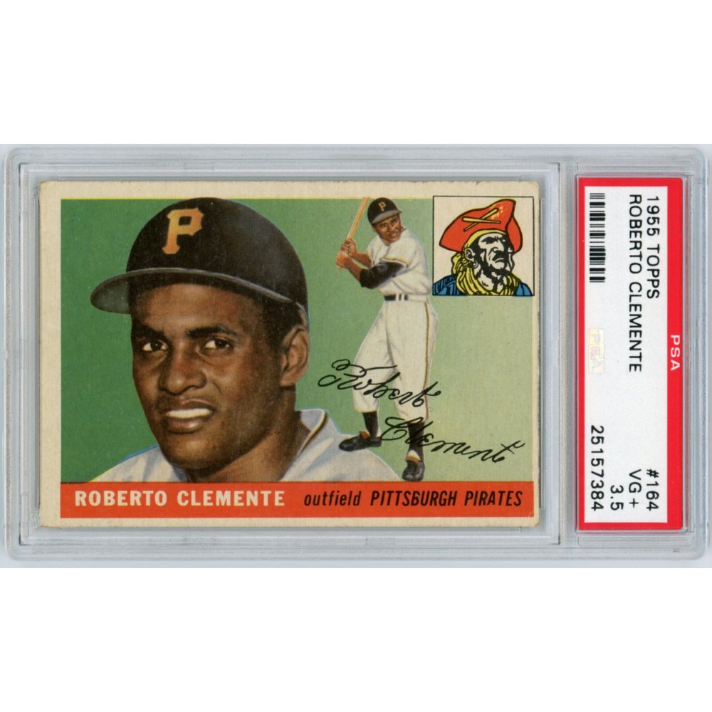 Roberto Clemente 1955 Topps Baseball Rookie Card #164 - PSA Graded VG+ 3.5 Roberto Clemente 1955 Topps Baseball Rookie Card #164 - PSA Graded VG+ 3.5