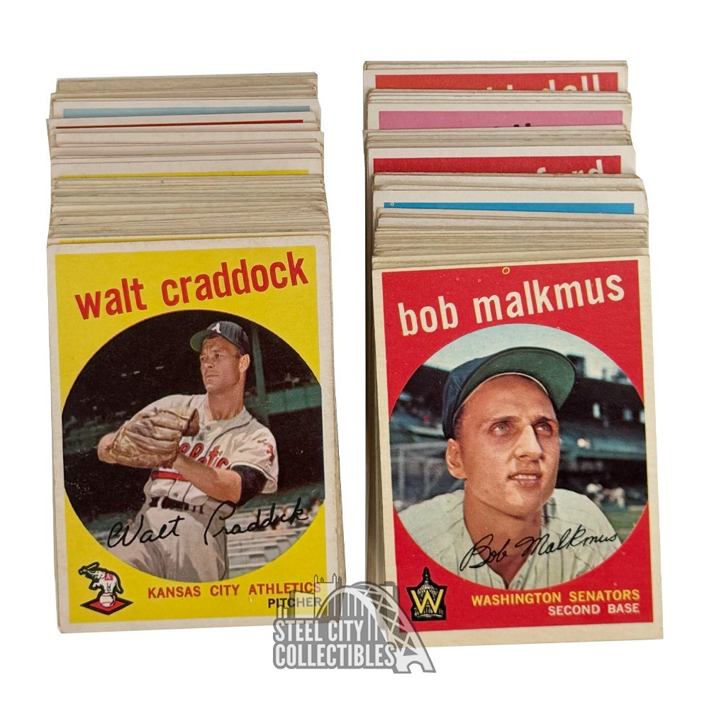 1959 Topps Baseball Assorted 133 Low Grade Card Lot (No Duplicates) | Steel  City Collectibles