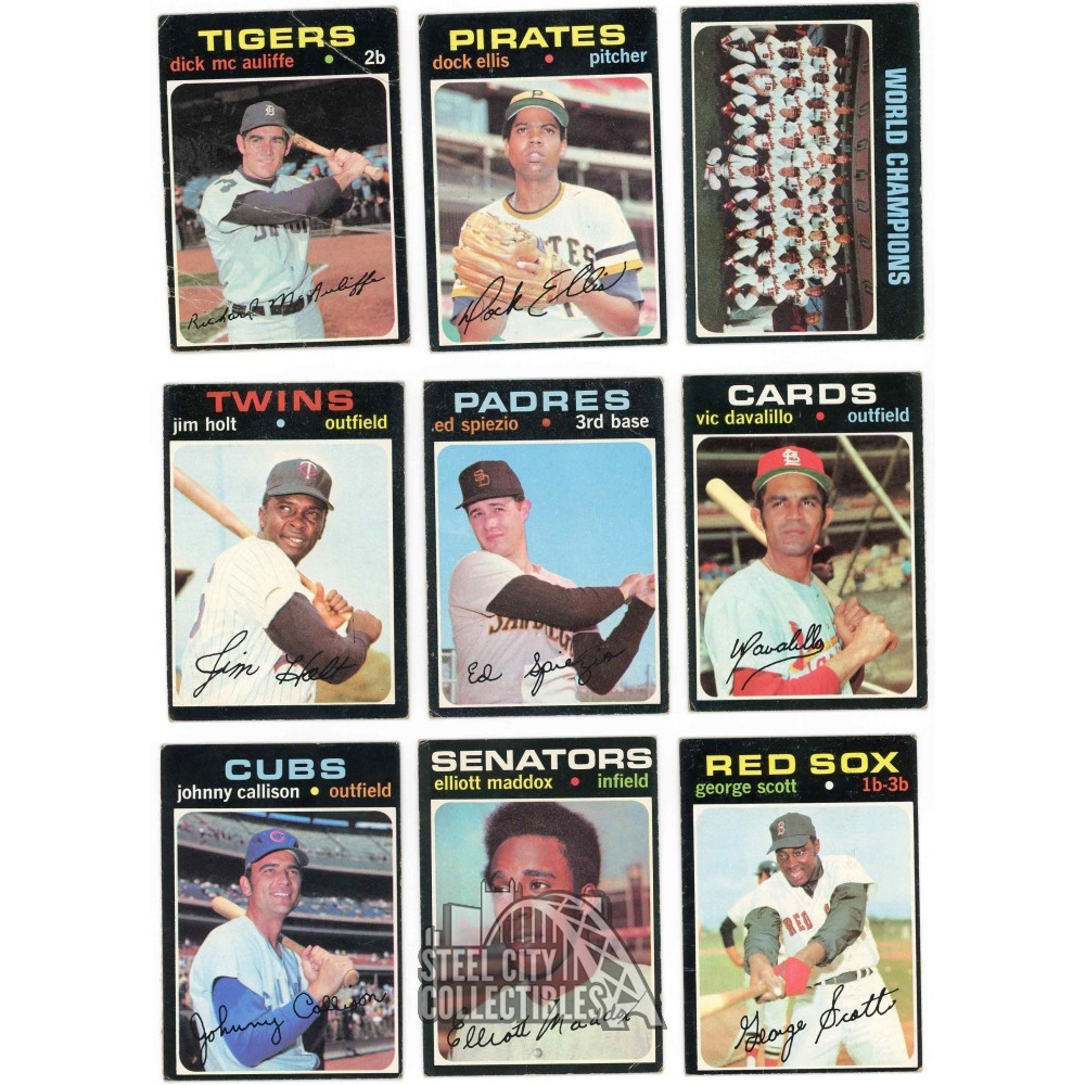 1971 Topps Baseball Assorted 515 Card Lot W/ Duplicates (1 - 523 ...
