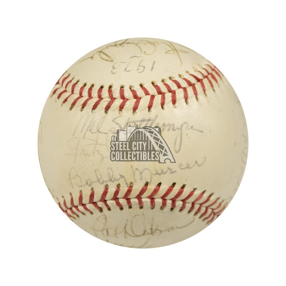 1973 New York Yankees Team Autographed Baseball BAS LOA (21