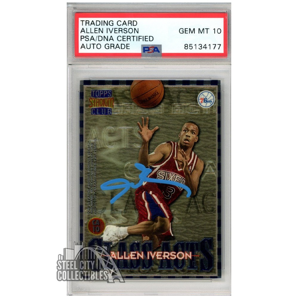 その他 Allen Iverson rc auto topps Allen Iverson 1996-97 Topps Autograph Rookie Card #171 PSA/DNA 10
