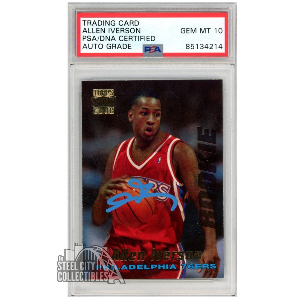 Allen Iverson 1996-97 Topps Stadium Club Autograph Rookie Card #R1